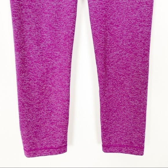 UNDER ARMOUR Heathered Pink Studio Capri Leggings Tights Workout Yoga Running - Picture 5 of 9